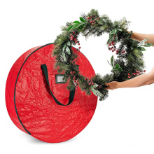 Large Waterproof Multi-functional Holiday Artificial Dual Zipper Christmas wreath Storage Bag with Handles